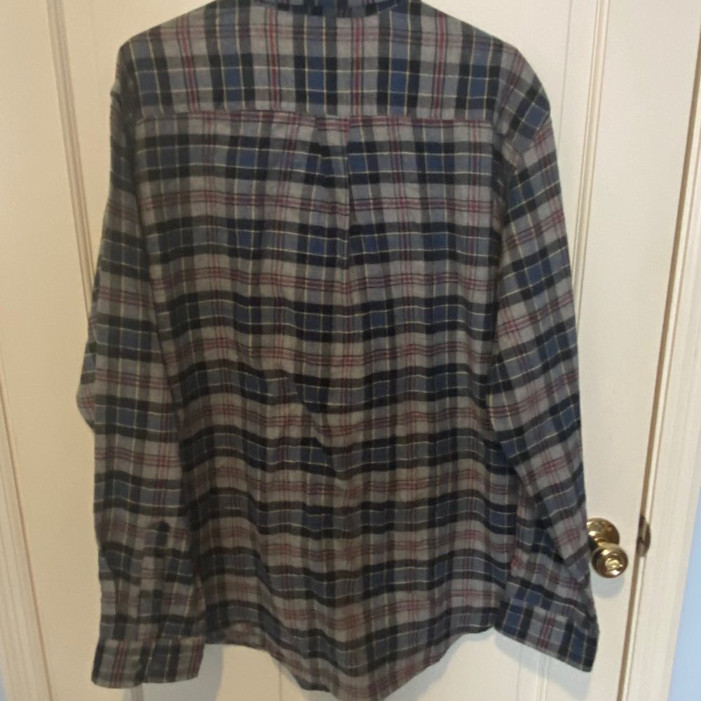 Croft & Barrow Plaid Cotton Fleece Button Up LARGE - Picture 3 of 4